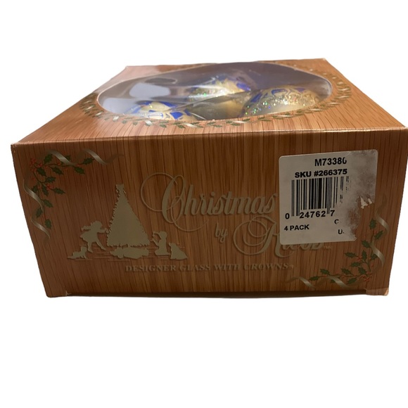 Vtg 90s Christmas By Krebs Blue Gold Glitter Nativity Holy Family Orname… - Picture 11 of 11